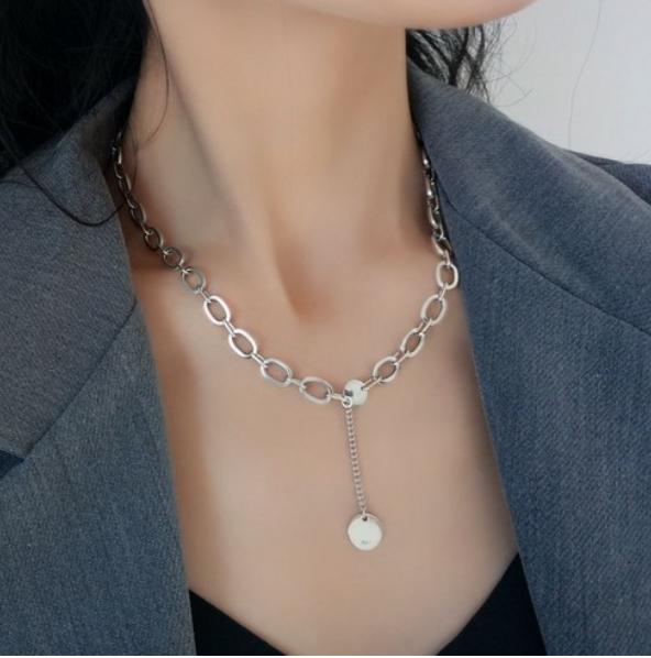 여름히트 세련된 Y형 체인 은목걸이 실버목걸이