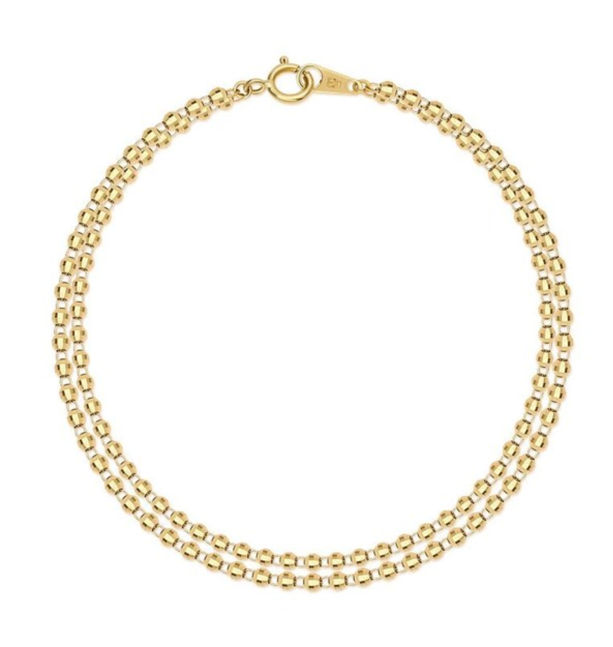 18k 컷팅미러볼 투라인 팔찌 (당일발송)