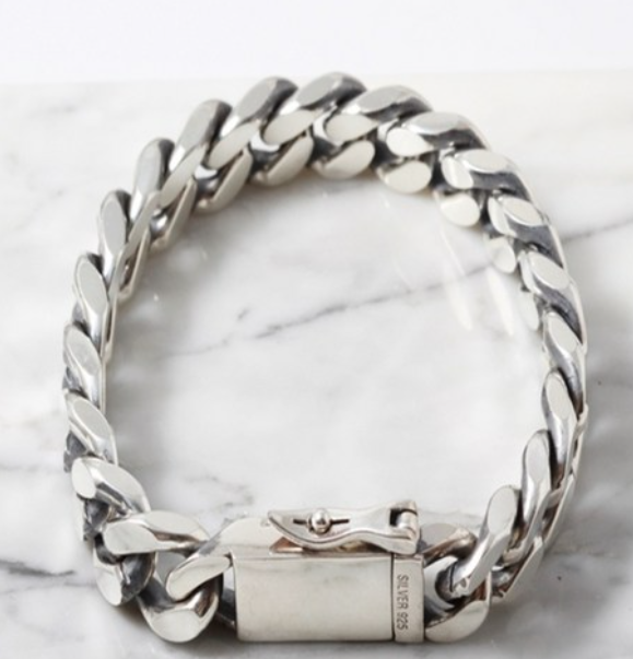 남자 여자 실버 체인   은팔찌